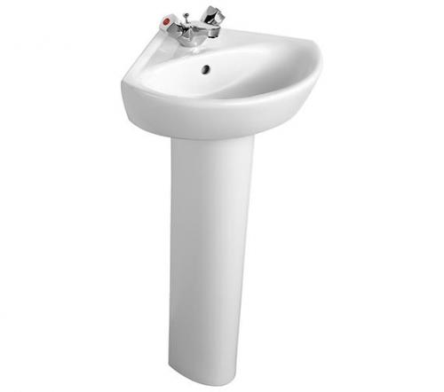 Sandringham 21 Corner 480mm Basin And Full Pedestal