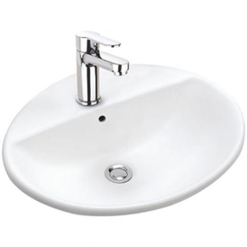 Geberit Abalona Round Countertop Basin 550mm X 450 Mm 1 Center Tap Hole