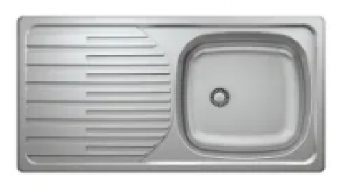 May Stainless Kitchen Sink Single Bowl Single Drain 860 X 435mm With Waste And Bottle Trap-cabinet