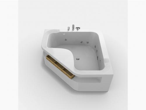 Aleutian Triangle Integrated Whirlpool Bathtub With Faucet, Jacuzzi 1000x500mm