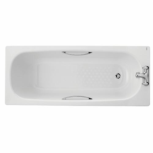 Celtic Bath, 1500x700mm, Enamelled Steel, 2 Tap Holes, Slip Resist, 137 Litres