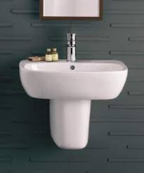 Twyford Galerie Plan Rectangular Basin With Semi Pedestal - 650mm